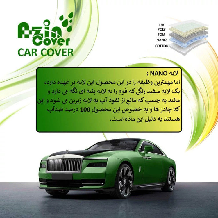 چادر خودرو آذین کاور مدل MULTILAYER مناسب برای میتسوبیشی اوتلندر