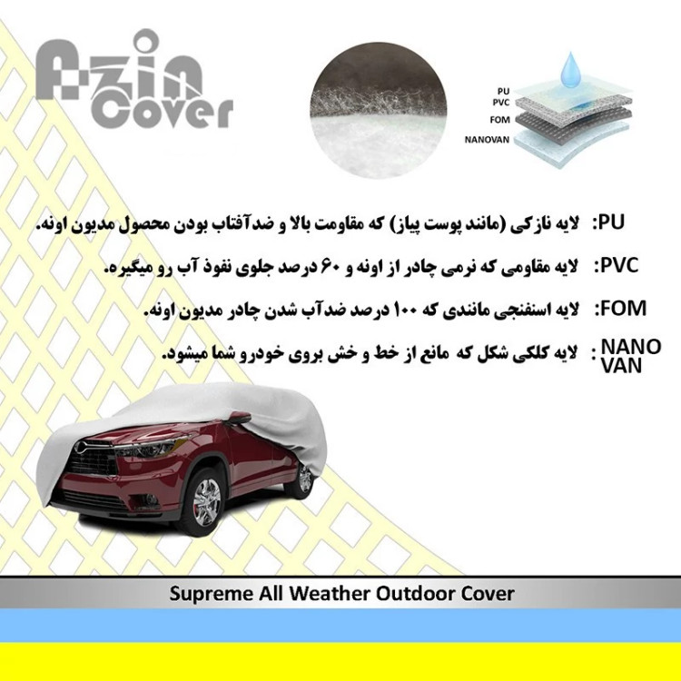 چادر خودرو آذین کاور مدل AZC0XL مناسب برای مزدا 323
