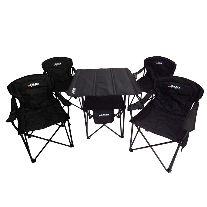 میز و صندلی سفری تاشو 4 نفره مدل کمپینگ مجموعه 5 عددی
