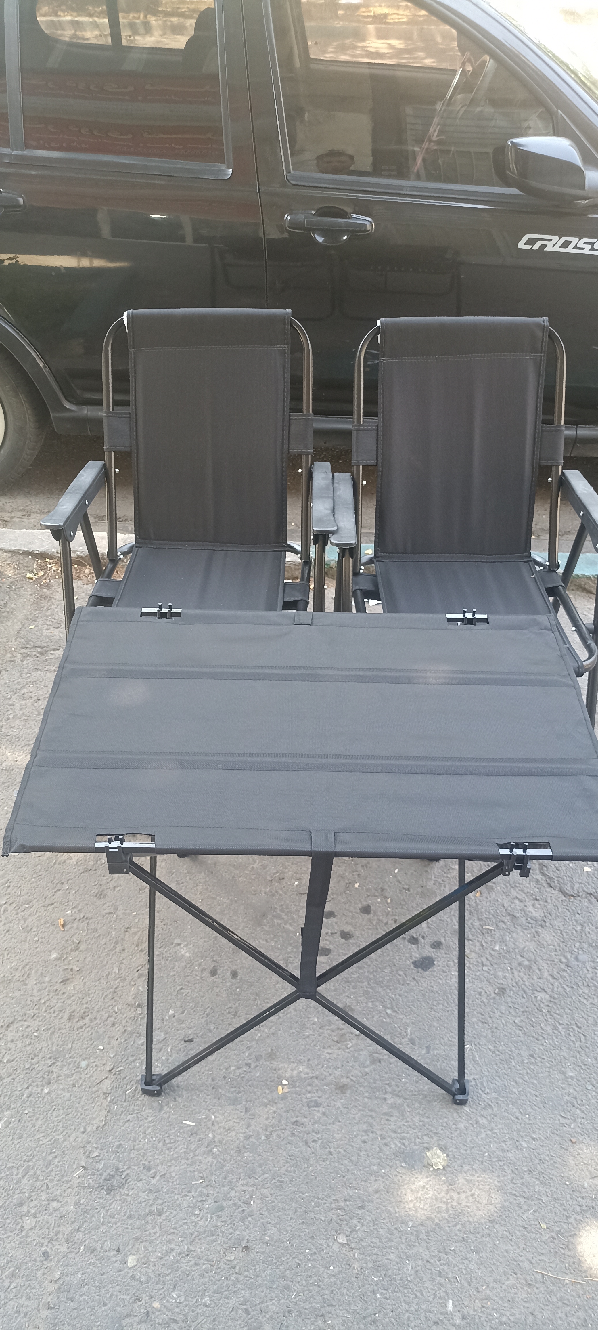 ست میز و صندلی 2 نفره مسافرتی تاشو 9 فنره کمپینگ درجه یک در رنگ های مختلف تحمل وزن تا 180 کیلو(پس کرایه)