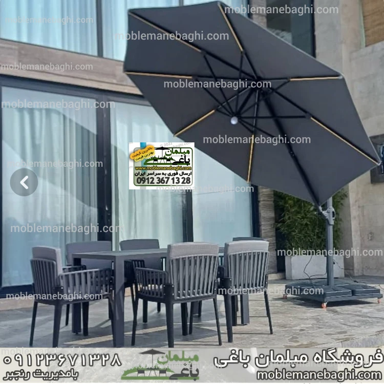 چتر سایبان پایه کنار ۳۶۰ درجه سایز ۳/۵ متر