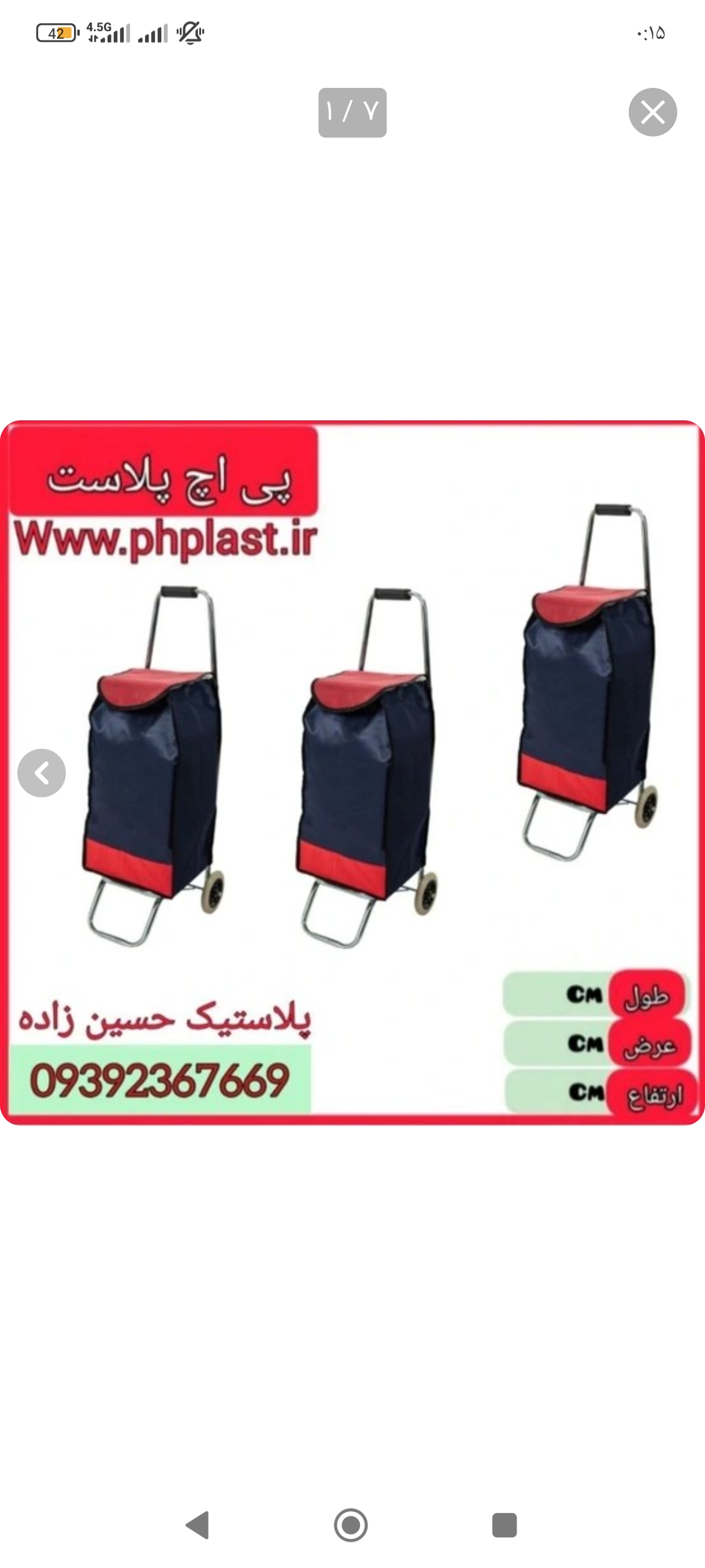 چرخ خرید برزنتی تاشو دنیا 6ع