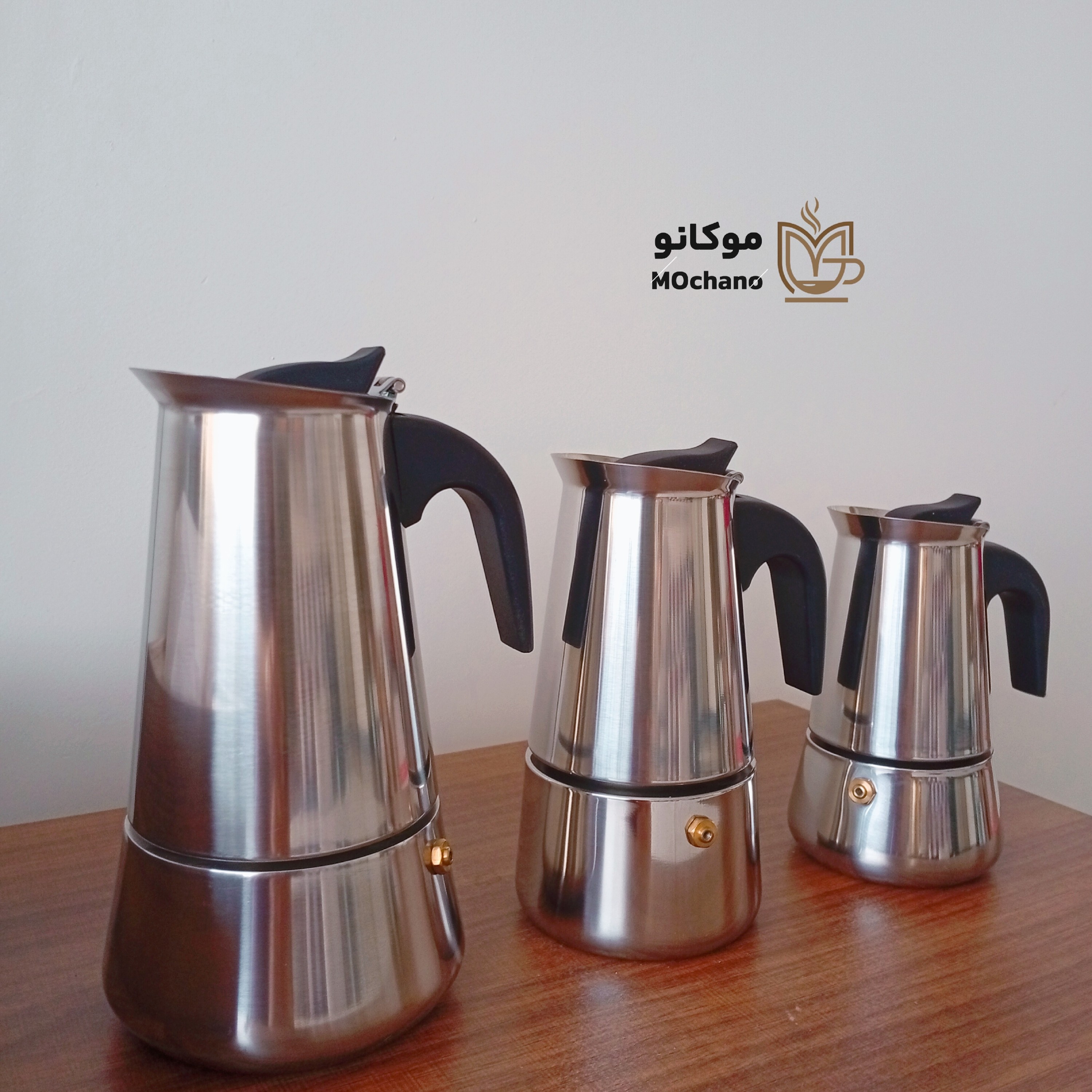قهوه جوش،موکاپات استیل ایتالیایی 4 کاپ