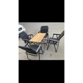ست و پک 4 نفره میز صندلی ساحلی 10 فنره تاشو با میز ترمو چوبی ضد اب ابعاد میز بزرگ