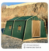 چادر کمپینگ 12 نفره سایز 3×4 سبز چادر مسافرتی چهار فصل ضدآب با سایبان پلاس حرفهای