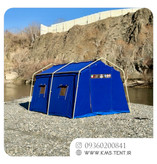 چادر کمپینگ 12 نفره سایز 3×4 آبی چادر مسافرتی چهار فصل ضدآب با سایبان پلاس حرفهای