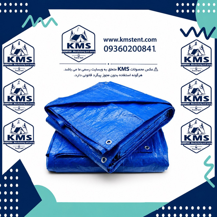 چادر گونی خاور و نیسان گونی آبی و نقره ای درجه یک 4 در 5