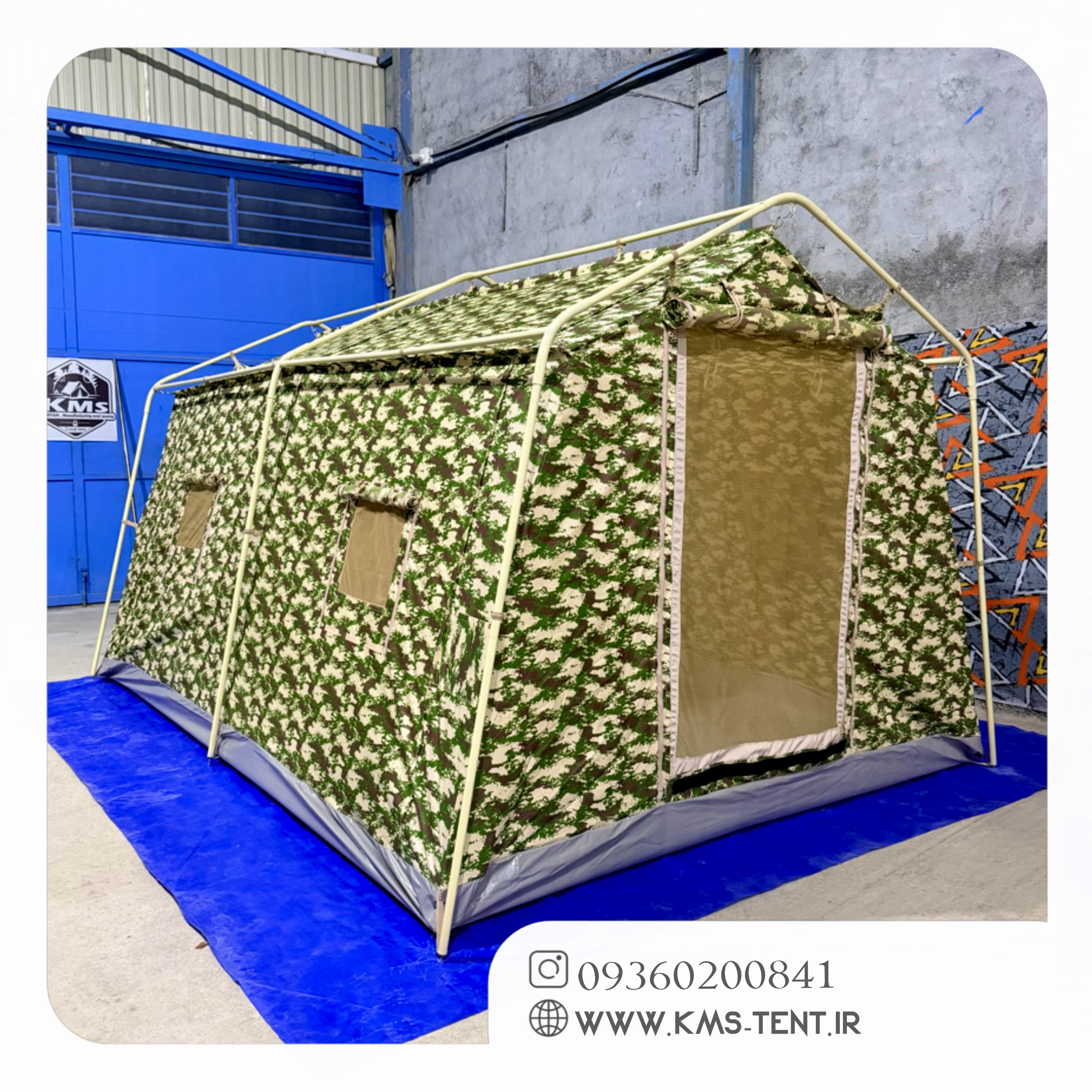 چادر کمپینگ مدل مارتیال 12 نفره سایز 3×4 چادر مسافرتی چهار فصل ضدآب دوپوش