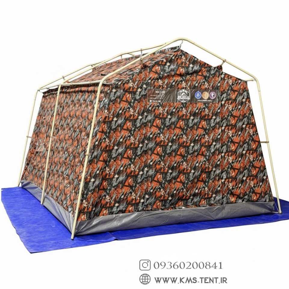 چادر کمپینگ مدل A مدرن 12 نفره سایز 3×4 چادر مسافرتی چهار فصل ضدآب دوپوش