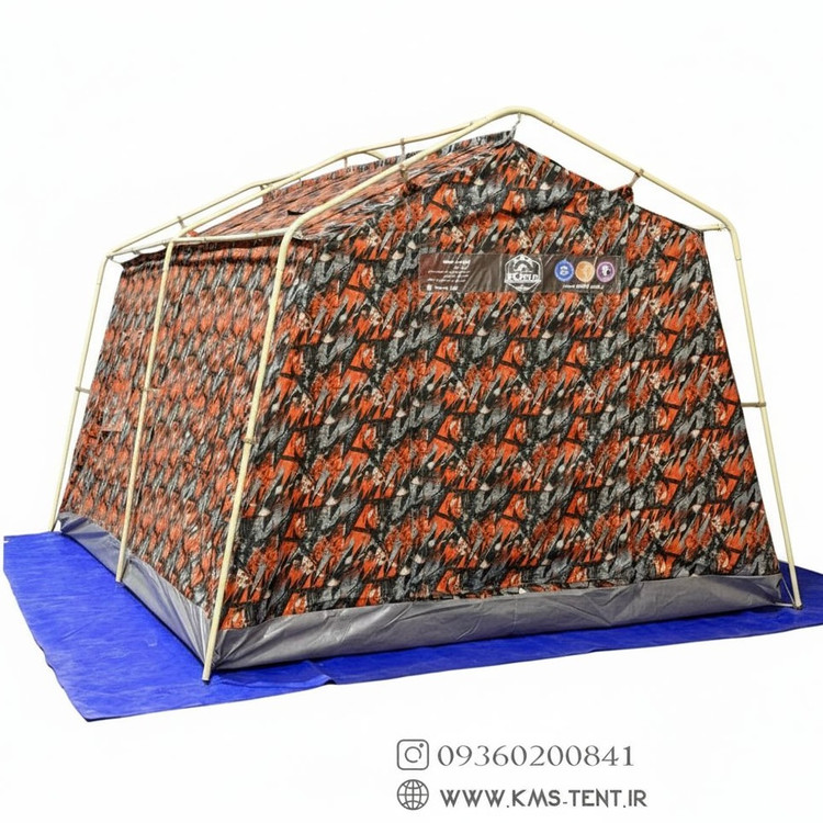 چادر کمپینگ مدل A مدرن 12 نفره سایز 3×4 چادر مسافرتی چهار فصل ضدآب دوپوش