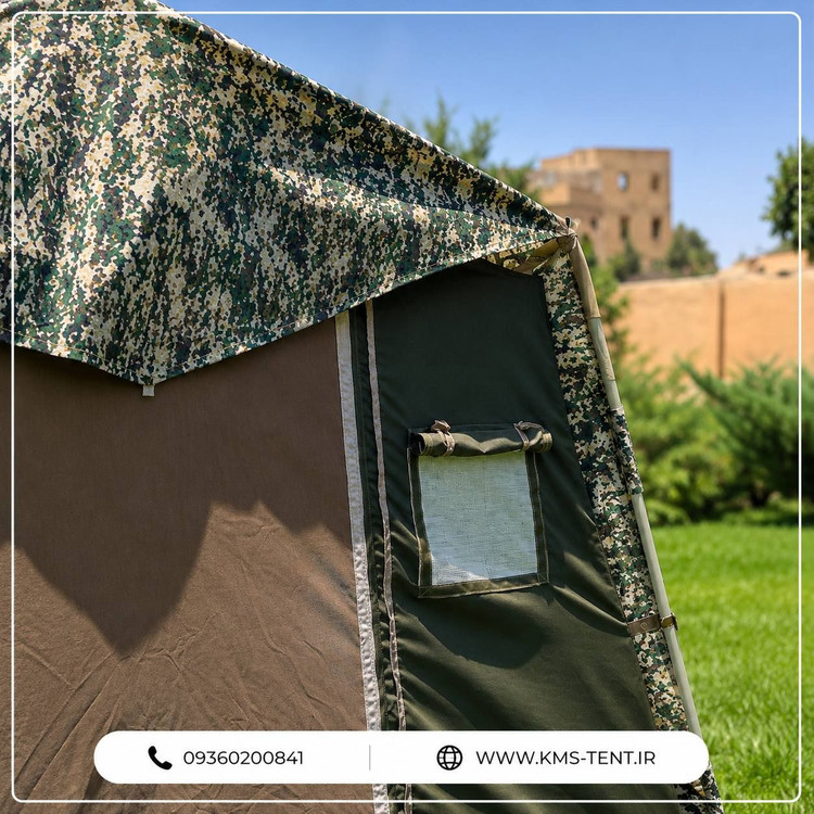 چادر کمپینگ 5 نفره سایز 2×3 سبز زیتونی چادر مسافرتی چهار فصل ضدآب سایباندار