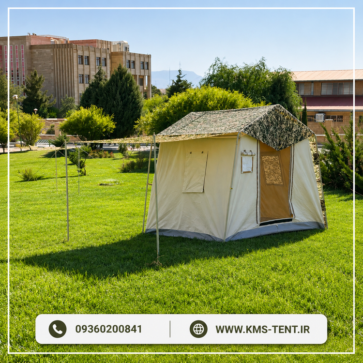 چادر کمپینگ سفید برزنت پنبه ای گلشن پاکستانی برند سایز 2×3 چادر مسافرتی چهار فصل ضدآب سایباندار