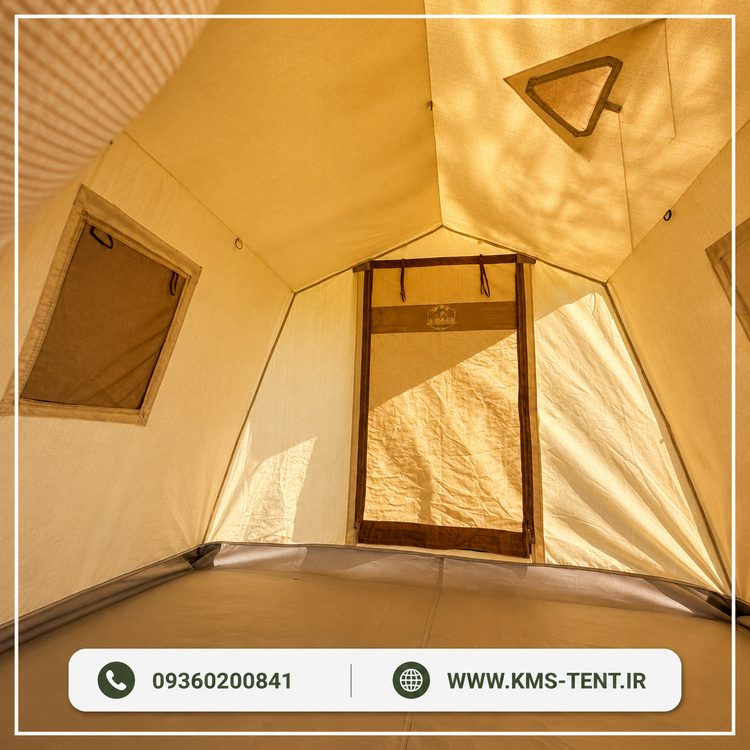 چادر کمپینگ سفید برزنت پنبه ای گلشن پاکستانی برند سایز 2×3 چادر مسافرتی چهار فصل ضدآب سایباندار