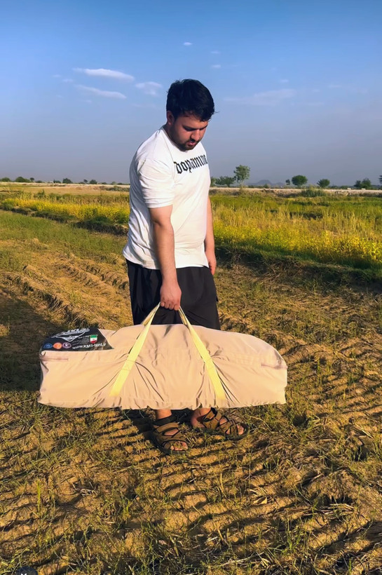 چادر کمپینگ 5 نفره سایز 2×3 آبی چادر مسافرتی چهار فصل ضدآب سایباندار
