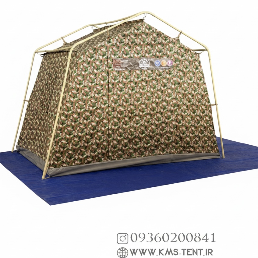 چادر کمپینگ 6 نفره مدل استتار سایز 2×3 چادر مسافرتی ضدآب چهار فصل دو پوش