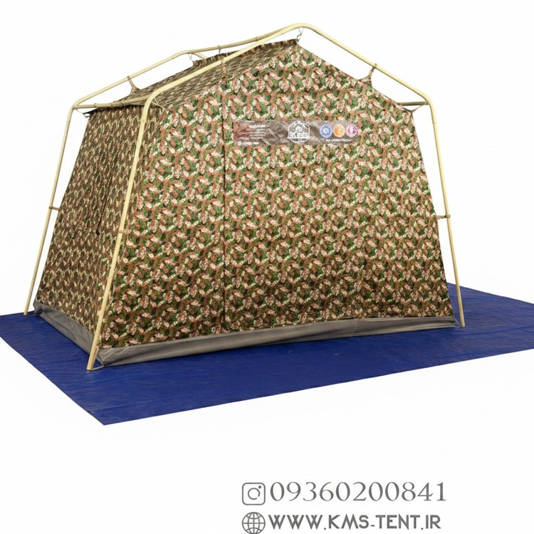 چادر کمپینگ 6 نفره مدل استتار سایز 2×3 چادر مسافرتی ضدآب چهار فصل دو پوش