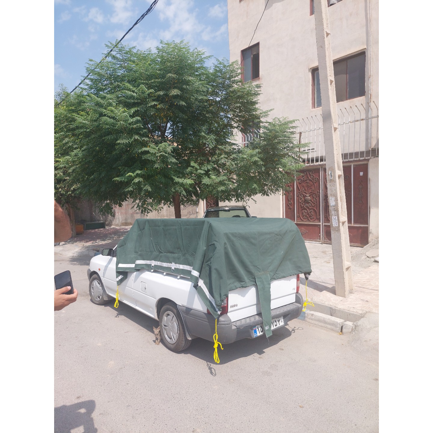 چادر وانت چادر وانت پراید برزنت 3در3 سفارشی با طناب