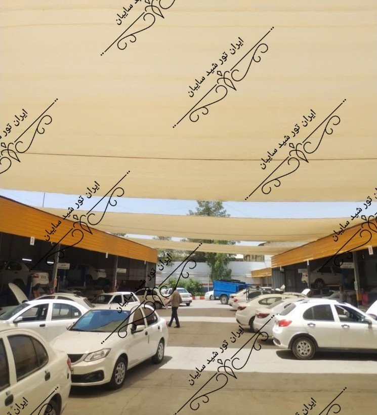 تور شید سایبان 80 درصد کرم (ابعاد 3 در 5) دوردوزی شده و حلقه دار