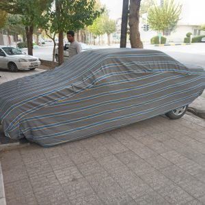 چادر ماشین نخی پشت کرکی مخصوص ام جی شوالیه 550 ( MG 550 )(داخل پنبه ای، ضد خش و مقاوم به آفتاب)(زمینه سفید)