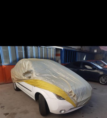 چادر ماشین ضد آب سیلور مخصوص تویوتا پرادو دو درب GX (جنس شمعی یا پشت نقره)(چهار فصل و مقاوم به آفتاب ، سبک و کم حجم)